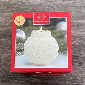 Lenox Cream Floral Candle Holder